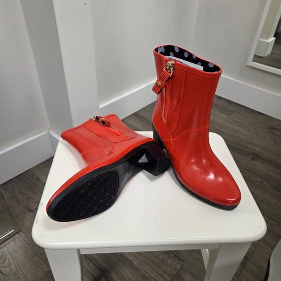 Kate Spade New York- Penny Red Rubber Short Rainboot - Picture 3 of 5